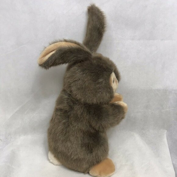 Vintage Brown Begging Bunny Stuffed Plush Animal Realistic Toy 24" Tall - Picture 4 of 8